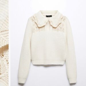 Cream Lace Collar Sweater